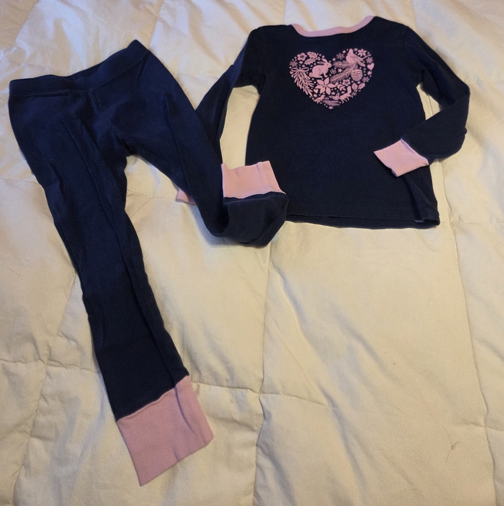 Girls Gap 6 Long John Pajamas Winter Animals
